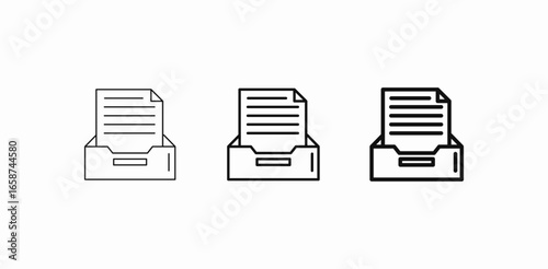 document in inbox icon sign vector