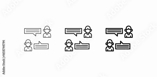 person chatting with person icon sign vector