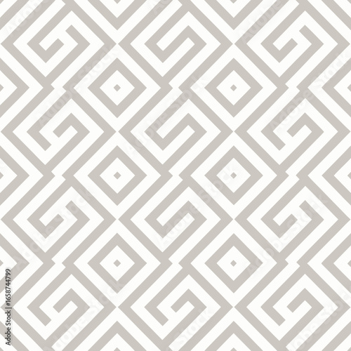 Classic Greek Meander and Diamond Geometric Seamless Pattern.