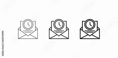 timed email message icon sign vector
