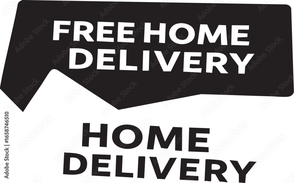 Fototapeta premium Free Home Delivery Vector Graphic, Promotional Banner for Shipping Services