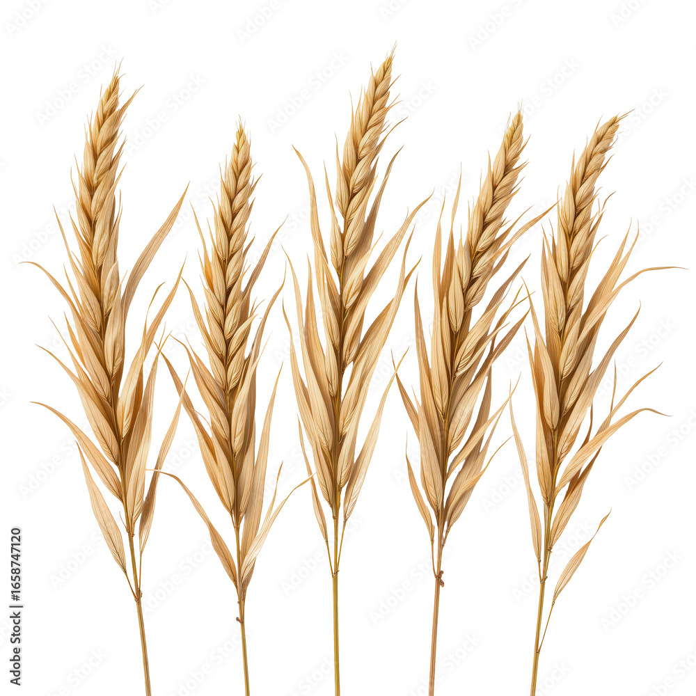 Fototapeta premium Golden Wheat Stalks Displaying Natural Beauty and Agricultural Harvest