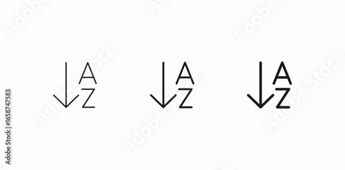 sort alphabetical down icon sign vector