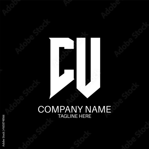 Canvas Print CU Letter Logo Design