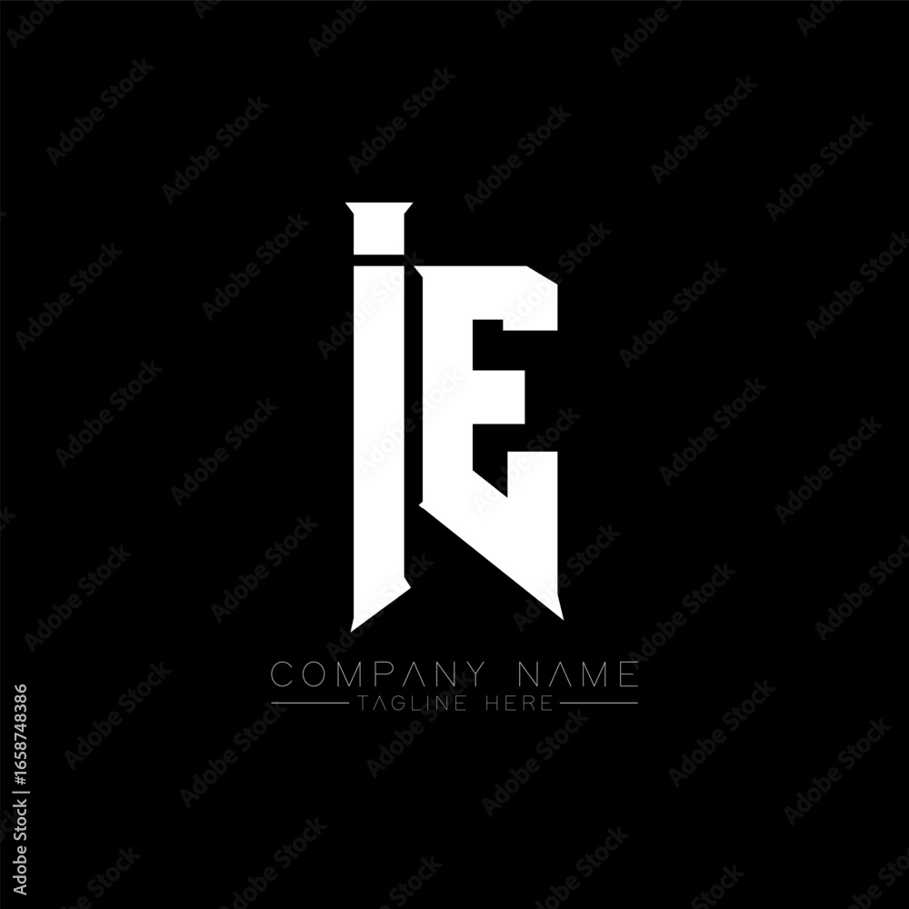 IE Letter Logo Design. Initial letters IE gaming's logo icon for technology companies. Tech letter IE minimal logo design template. IE letter design vector with white and black colors. IE IE Letter Logo Design. Initial letters IE gaming's logo icon for technology companies. Tech letter IE minimal logo design template. IE letter design vector with white and black colors. IE
