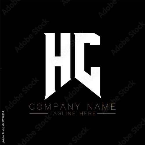HC Letter Logo Design. Initial letters HC gaming's logo icon for technology companies. Tech letter HC minimal logo design template. HC letter design vector with white and black colors. HC