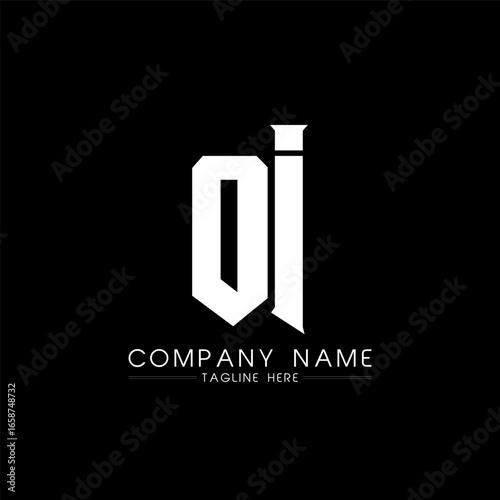 OI Letter Logo Design. Initial letters OI gaming's logo icon for technology companies. Tech letter OI minimal logo design template. OI letter design vector with white and black colors. OI