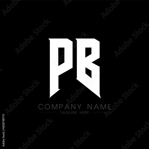 PB Letter Logo Design. Initial letters PB gaming's logo icon for technology companies. Tech letter PB minimal logo design template. PB letter design vector with white and black colors. PB