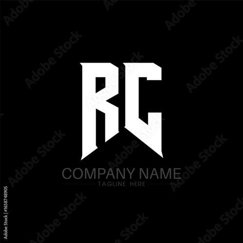 RC Letter Logo Design. Initial letters RC gaming's logo icon for technology companies. Tech letter RC minimal logo design template. RC letter design vector with white and black colors. RC