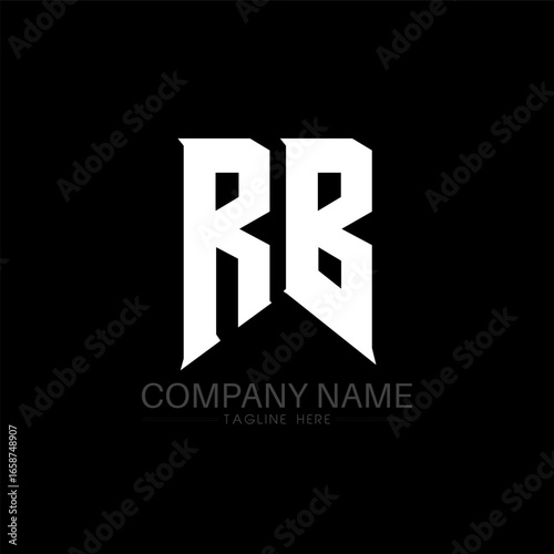 RB Letter Logo Design. Initial letters RB gaming's logo icon for technology companies. Tech letter RB minimal logo design template. RB letter design vector with white and black colors. RB