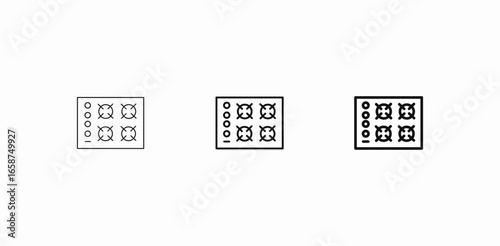 four burner stove icon sign vector