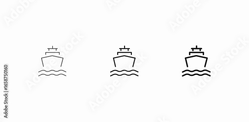 ship on waves icon sign vector