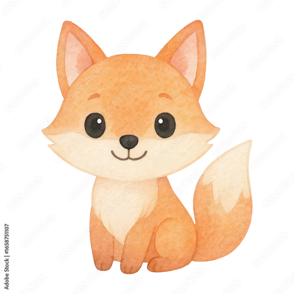 Fototapeta premium PNG Cute cartoon fox illustration