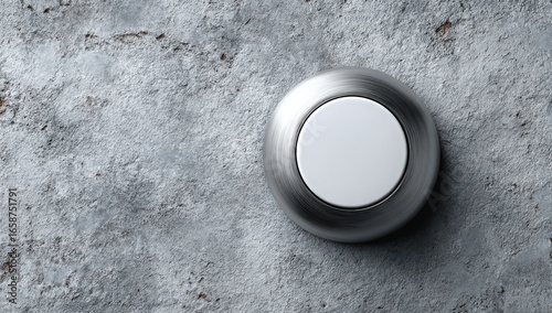 Modern Doorbell on Textured Surface: A close-up view of a contemporary doorbell, showcasing its sleek design and clean lines against a rough, textured backdrop, capturing a sense of modern minimalism.