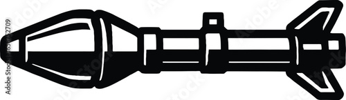 Rocket-Propelled Grenade RPG Vector - Classic Symbol for Weaponry and Military