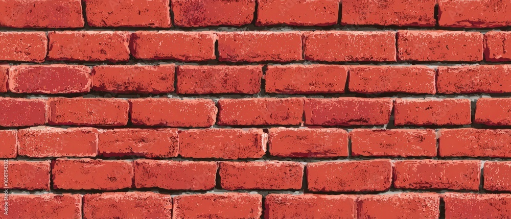 Obraz premium Brick Wall Texture: A close-up, seamless image of a classic brick wall texture showcases the timeless beauty of aged red bricks, exuding a sense of history and architectural solidity. 