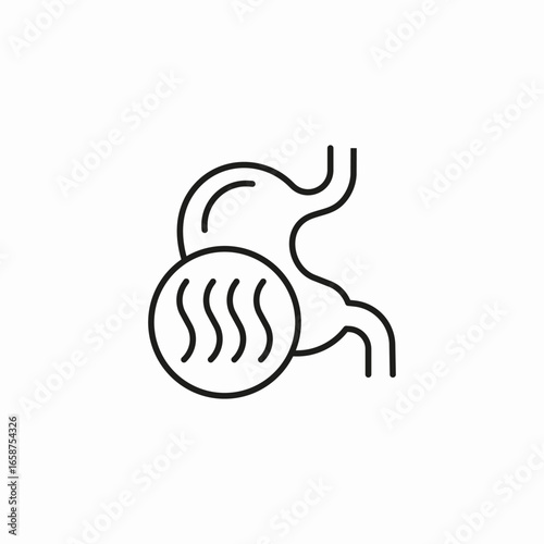 heartburn stomach acid icon sign vector