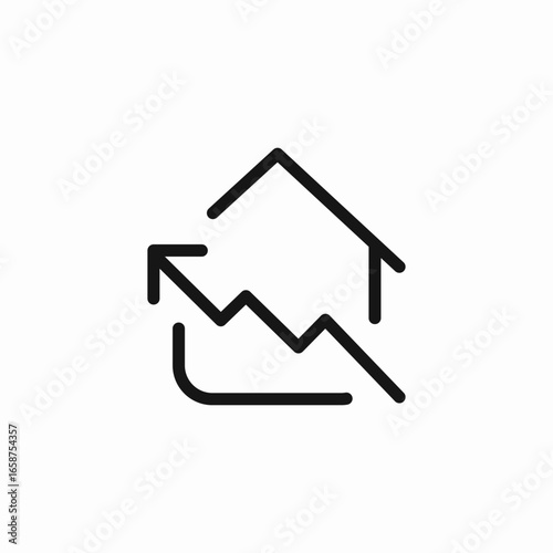 house price chart icon sign vector