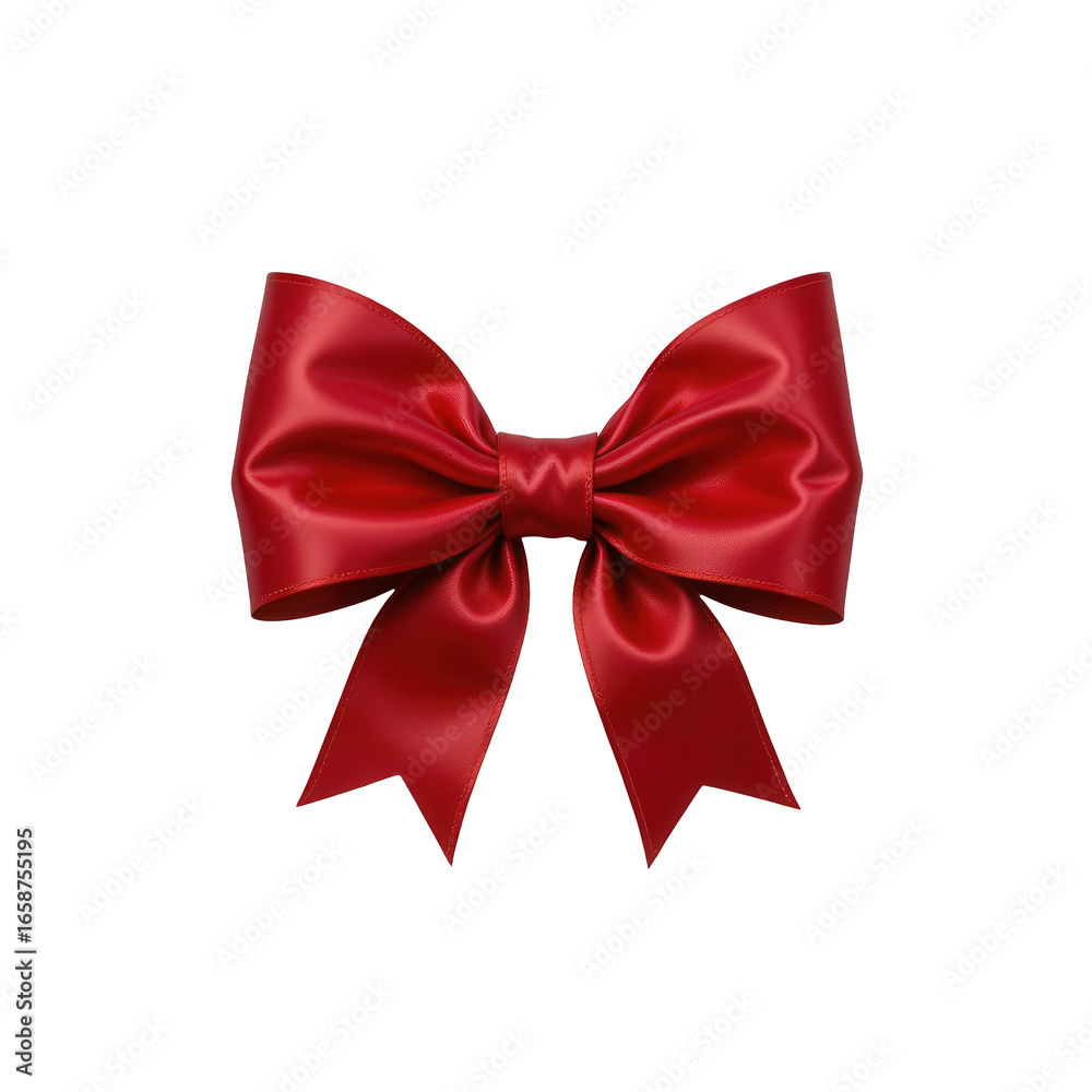 Fototapeta premium Elegant Red Satin Bow for Festive Decorations and Gift Wrapping