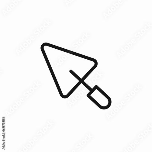triangular trowel tool icon sign vector
