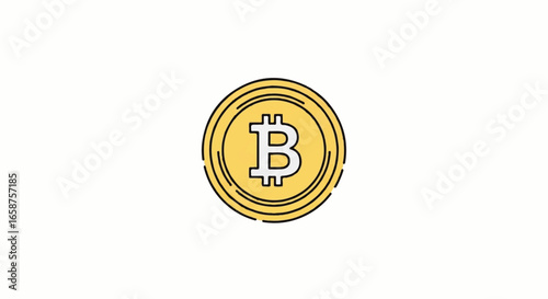 A simple stylized yellow Bitcoin coin icon with a bold white B symbol and black outlines.