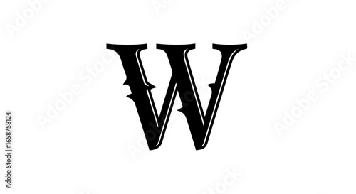 Black capital letter W in a vintage Western style with thorny spurs and sharp serifs.