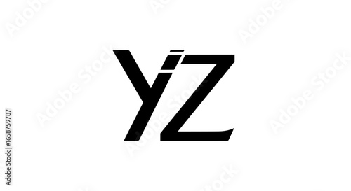 Free Download Creative YZ initial logo design A black slanted sansserif monogram with interconnected letters and a distinctive negative space element. - GFXLoad