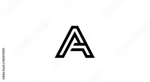 Minimalist Letter A logo with a bold continuous black outline and sharp angles.