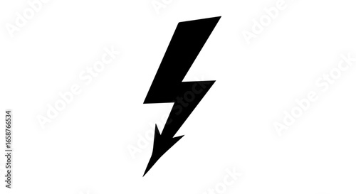 Simple black lightning bolt icon with a sharp downwardpointing arrowhead tip.