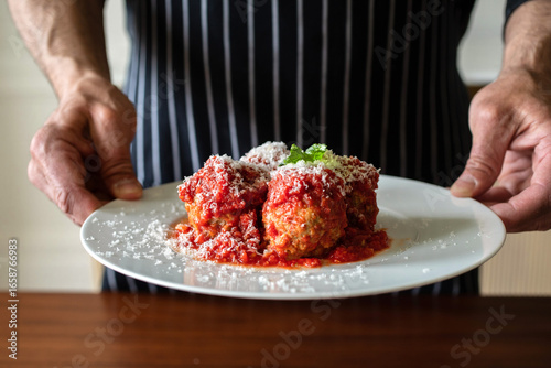Wallpaper Mural Meatballs with Tomato Sauce and Cheese Torontodigital.ca