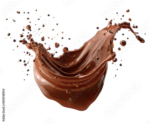 Dark chocolate liquid splash