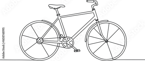 Bicycle outline vector illustration vintage style for prints