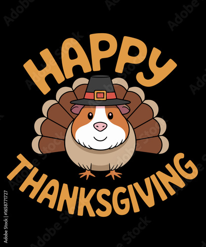 Retro Guinea Pig Thanksgiving Funny Guinea Pig