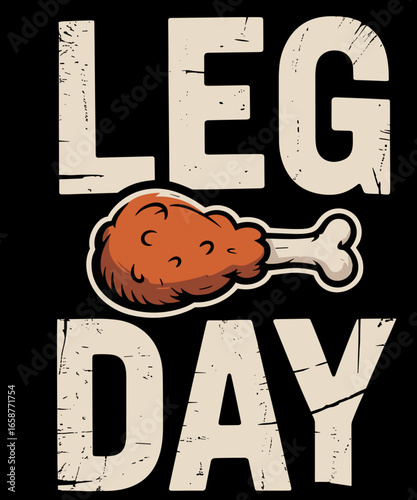 Funny Thanksgiving Tees Leg Day Turkey Retro