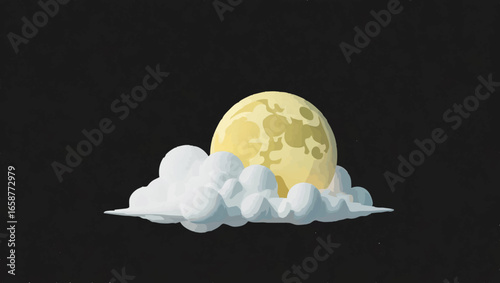 Full Moon Shining Behind Moving Clouds

