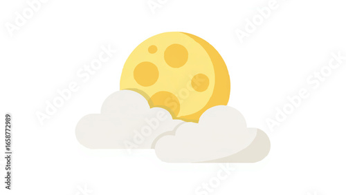 Full Moon Shining Behind Moving Clouds

