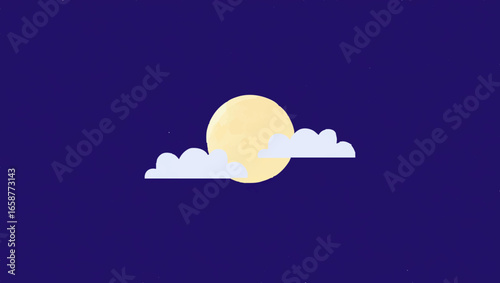 Full Moon Shining Behind Moving Clouds

