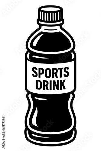 Vector Illustration of a Sports Drink Bottle - Essential for Hydration, Fitness, and Athletic Performance