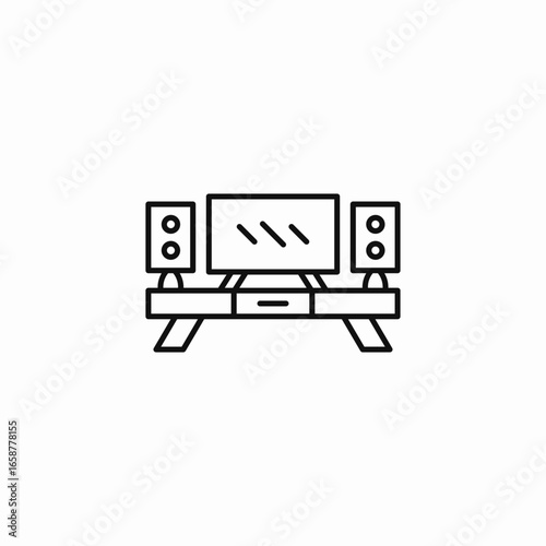 home theater system icon sign vector