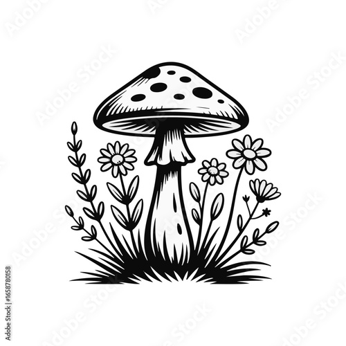 vector illustration of mushroom