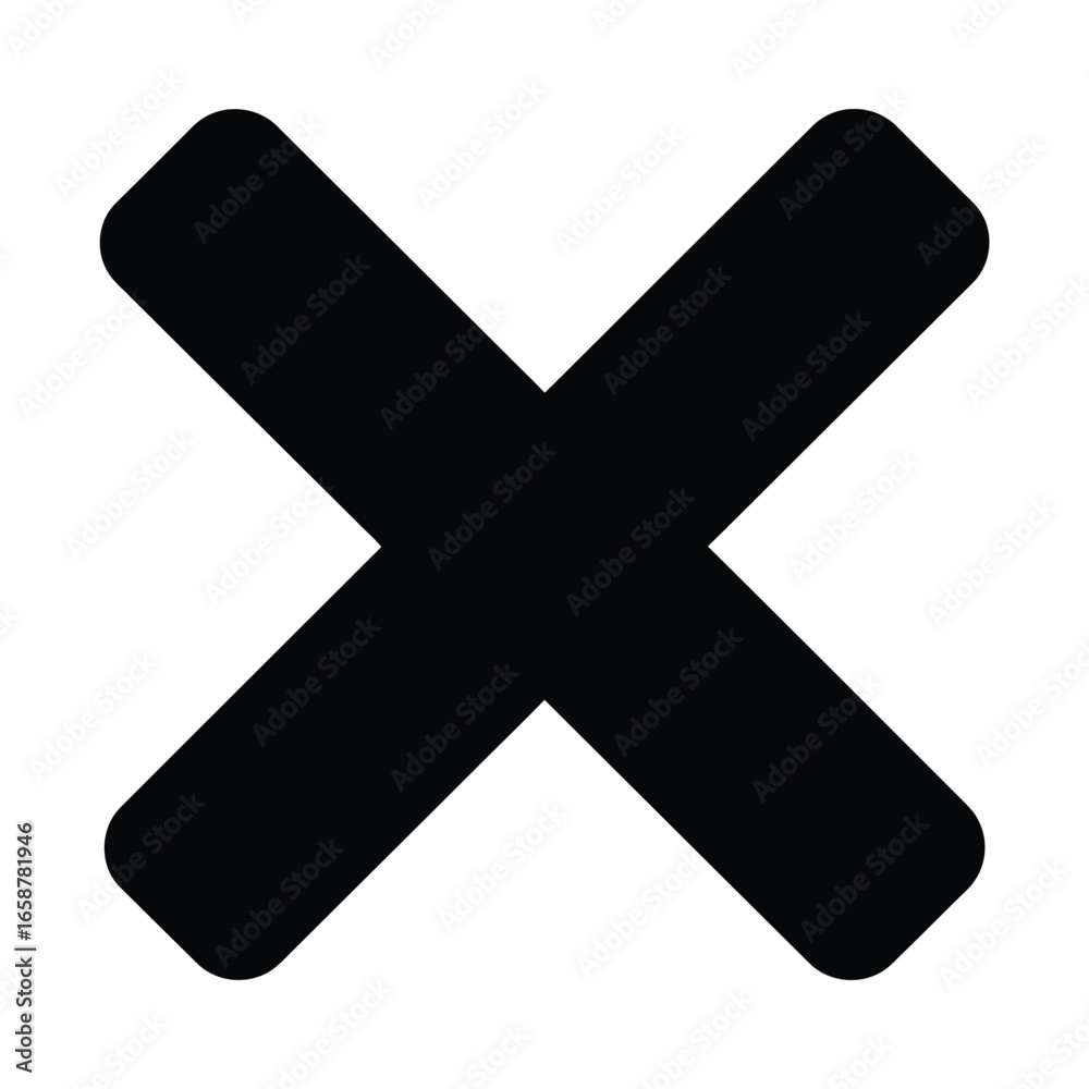 Fototapeta premium A simple black x mark, , symbolizing error, cancellation, or multiplication, perfect for user interfaces and design projects