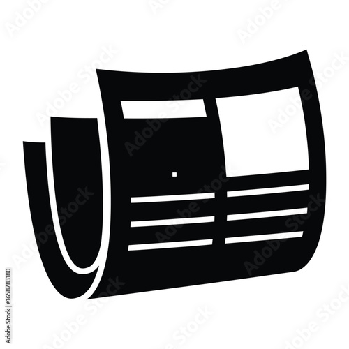 Newspaper icon, representing news, media, and information, often used to convey current events and breaking headlines