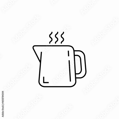 hot liquid kettle icon sign vector