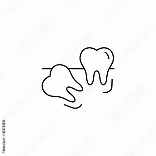 impacted wisdom tooth extraction icon sign vector
