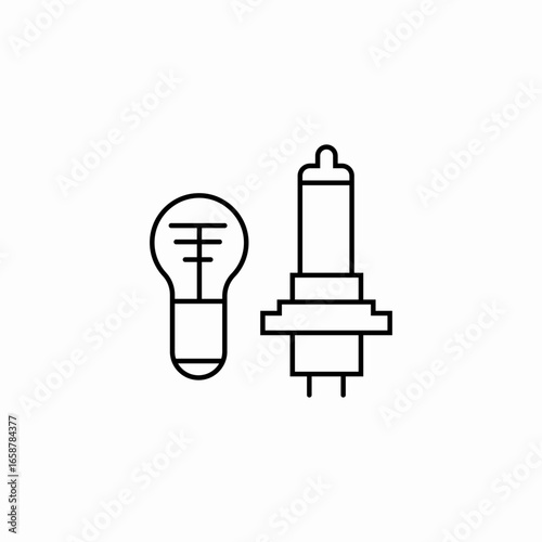light bulb headlights icon sign vector
