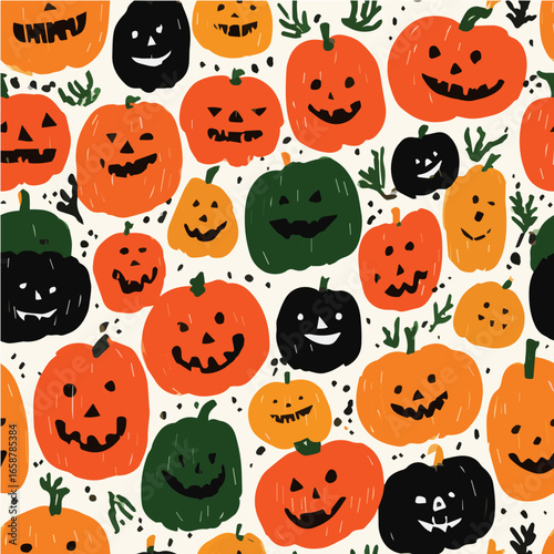 Seamless pattern of halloween Day with Jack o’lantern