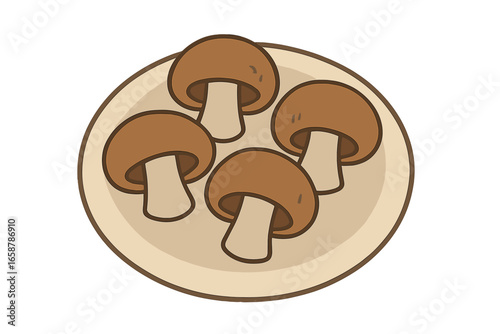 Vector illustration featuring a seamless pattern of champignon mushrooms