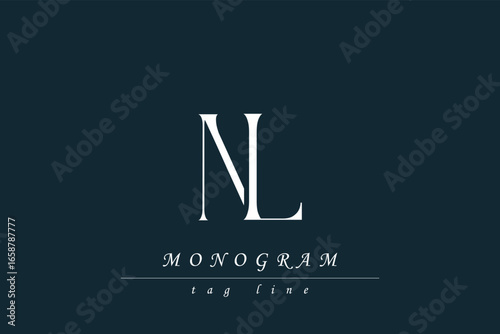 Fototapeta NL Initials Stylized Monogram Design Featuring Intertwined