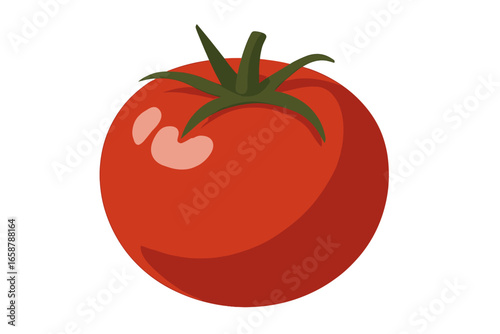 A closeup of a vibrant red rose apple fruit set against a white background