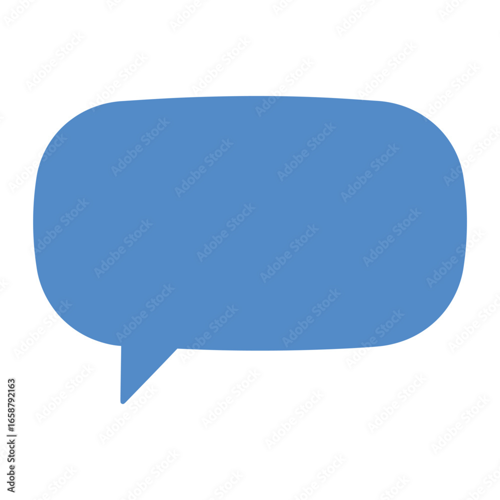 A blue speech bubble, representing communication, conversation, and expression of thoughts A blue speech bubble, representing communication, conversation, and expression of thoughts